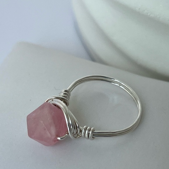 ARTISAN Rose Quartz 925 Silver Ring - Picture 3 of 15